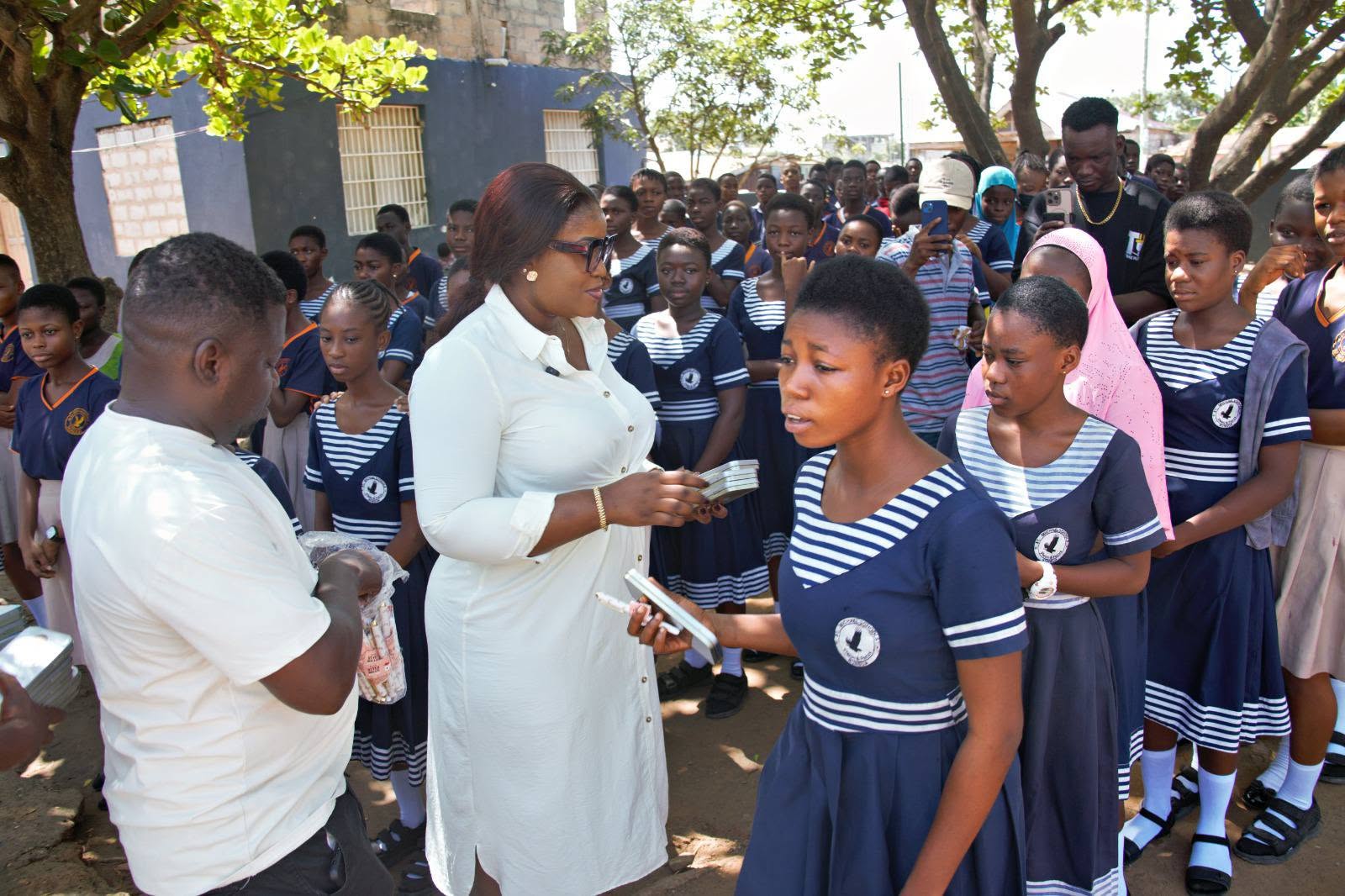 Students receive examination materials at St. Michael’s School